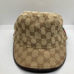 Gucci Tan and Brown GG Pattern Hat